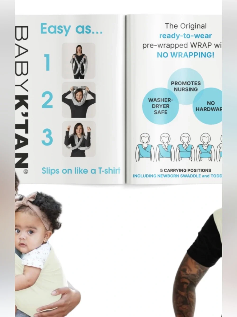 Baby KTan Soft Blue  Wrap  - Comfortable Hands-Free Sling
